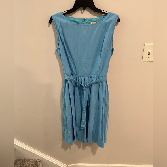 Lindy Bop Flared Belted Retro Dress - Picture 1 of 5
